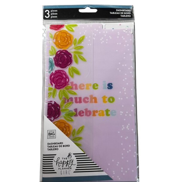 The Happy Planner Dashboard "There is Much To Celebrate" 3-Piece Set (BAND NEW) - Picture 1 of 6